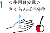 1 <使用目安量>さくらんぼ半分位